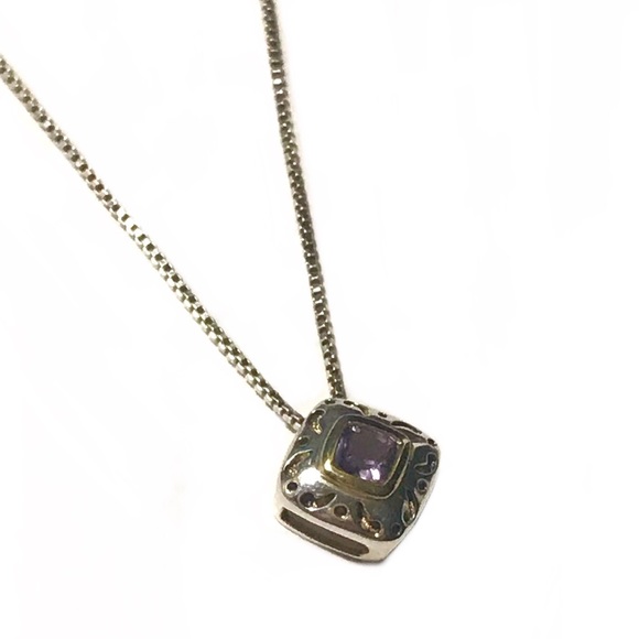 KREMENTZ STERLING & 18k Amethyst NECKLACE - Picture 5 of 8